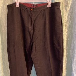Gundrun Sjoden black linen and cotton jacquard pants XL